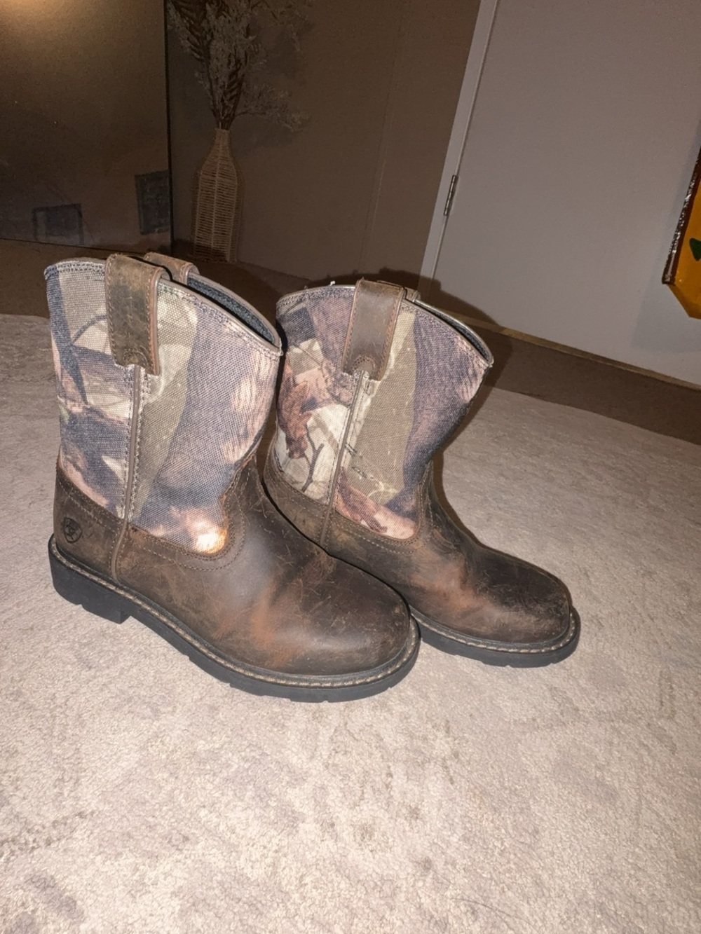 Ariat Brown Camo Shaft Kids Pull-On Boots